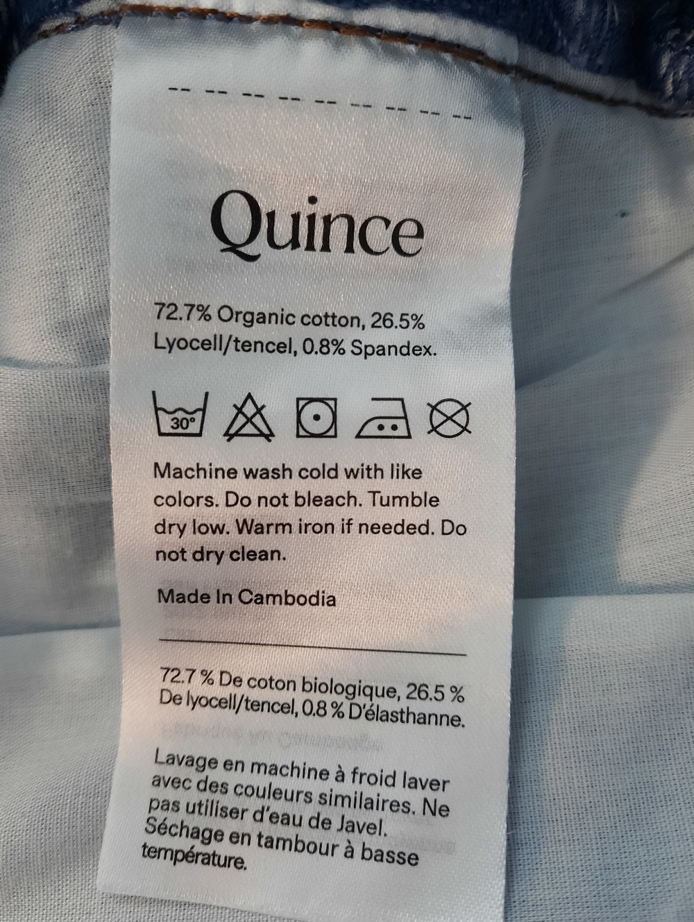 Quince Bella High Rise Stretch Barrel Jeans in Atlantic Blue size 30 - Picture 7 of 15